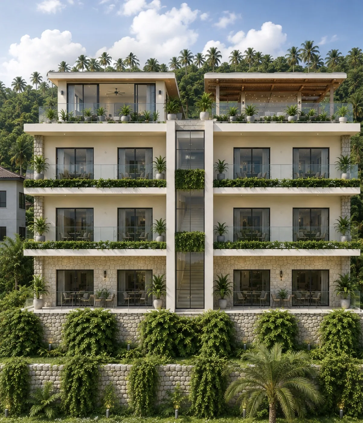 Facade of the PALMÉA residences