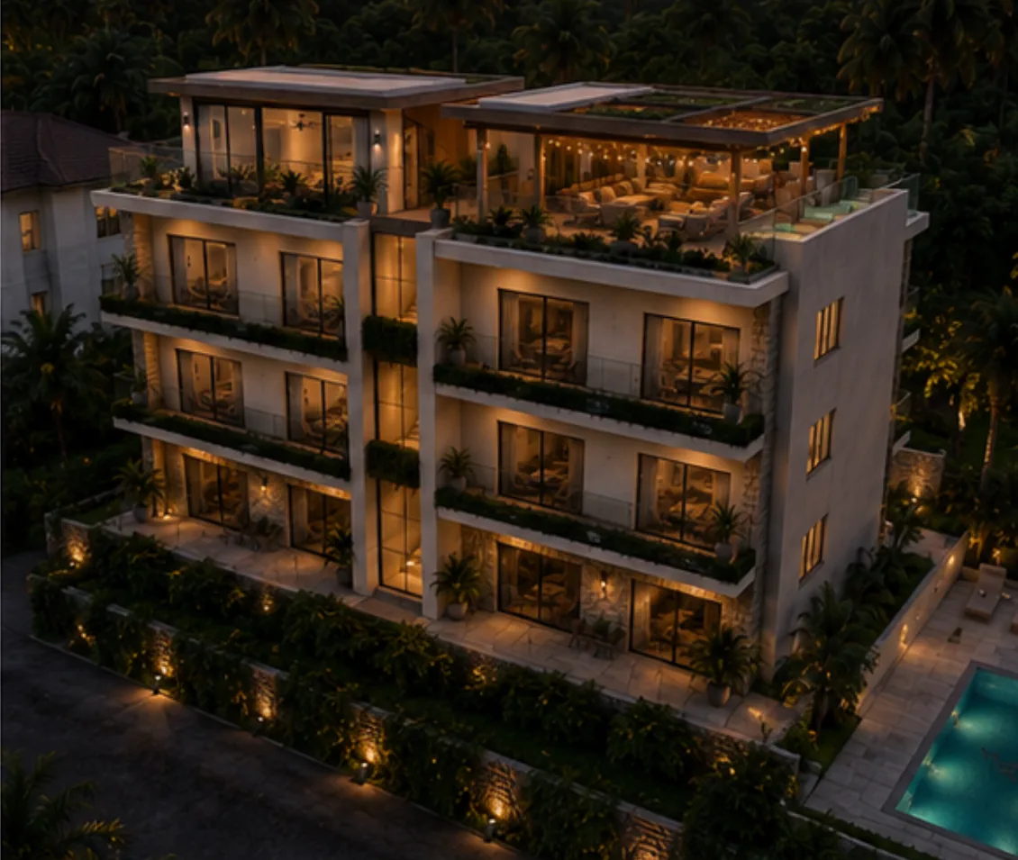 PALMÉA at nightfall